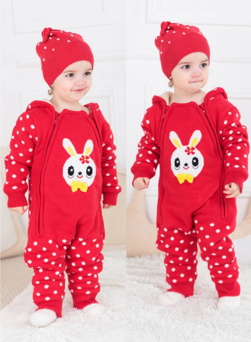 

0-24 Months Baby Conjoined Clothing Autumn And Winter Climbing Clothing Baby Newborn Infant Cotton Warm Cartoon Zipper Rompers