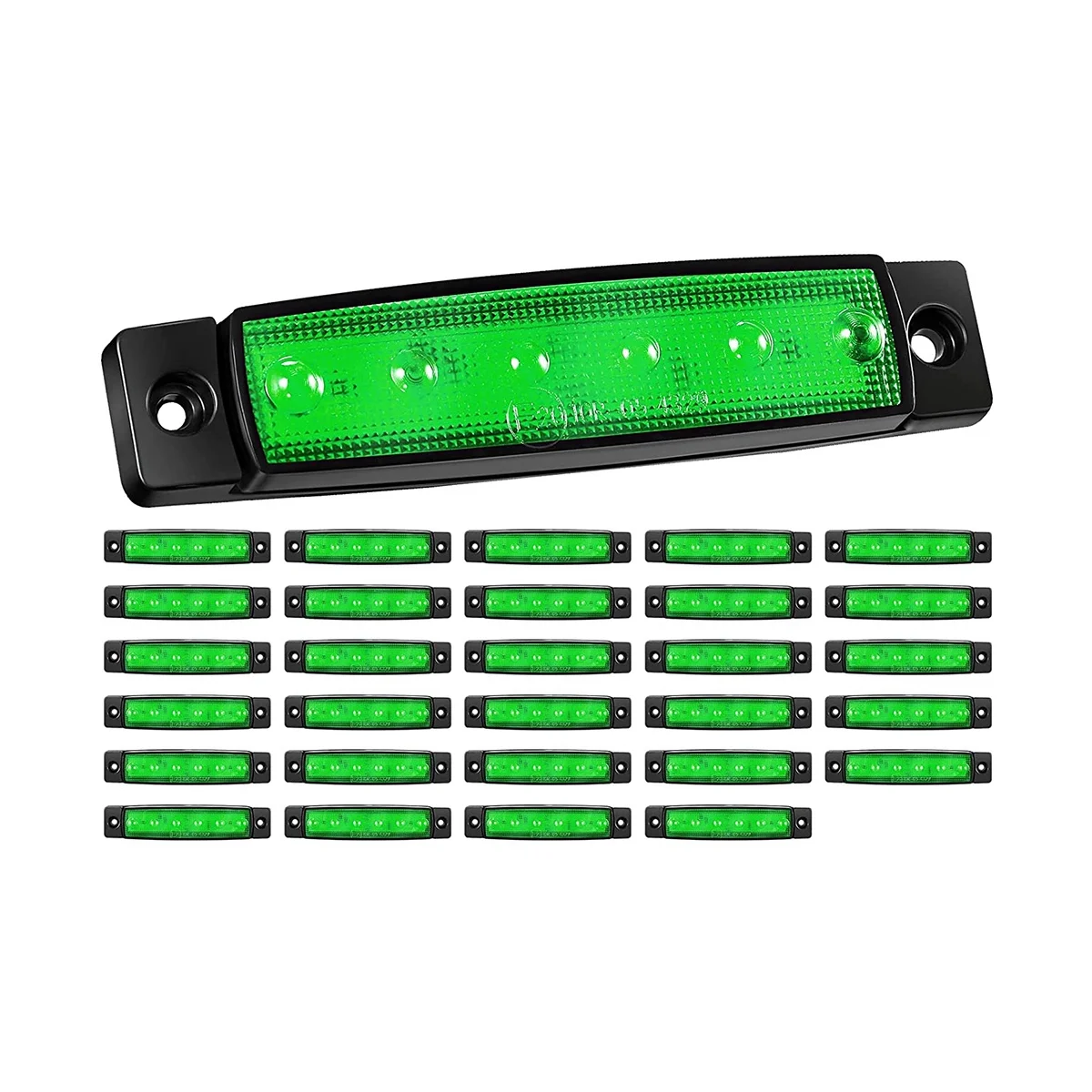 Luzes impermeáveis do barco marinho, iluminação da plataforma, navegação do cockpit do popa, verde, 12V, 30 Pcs, 6 LED