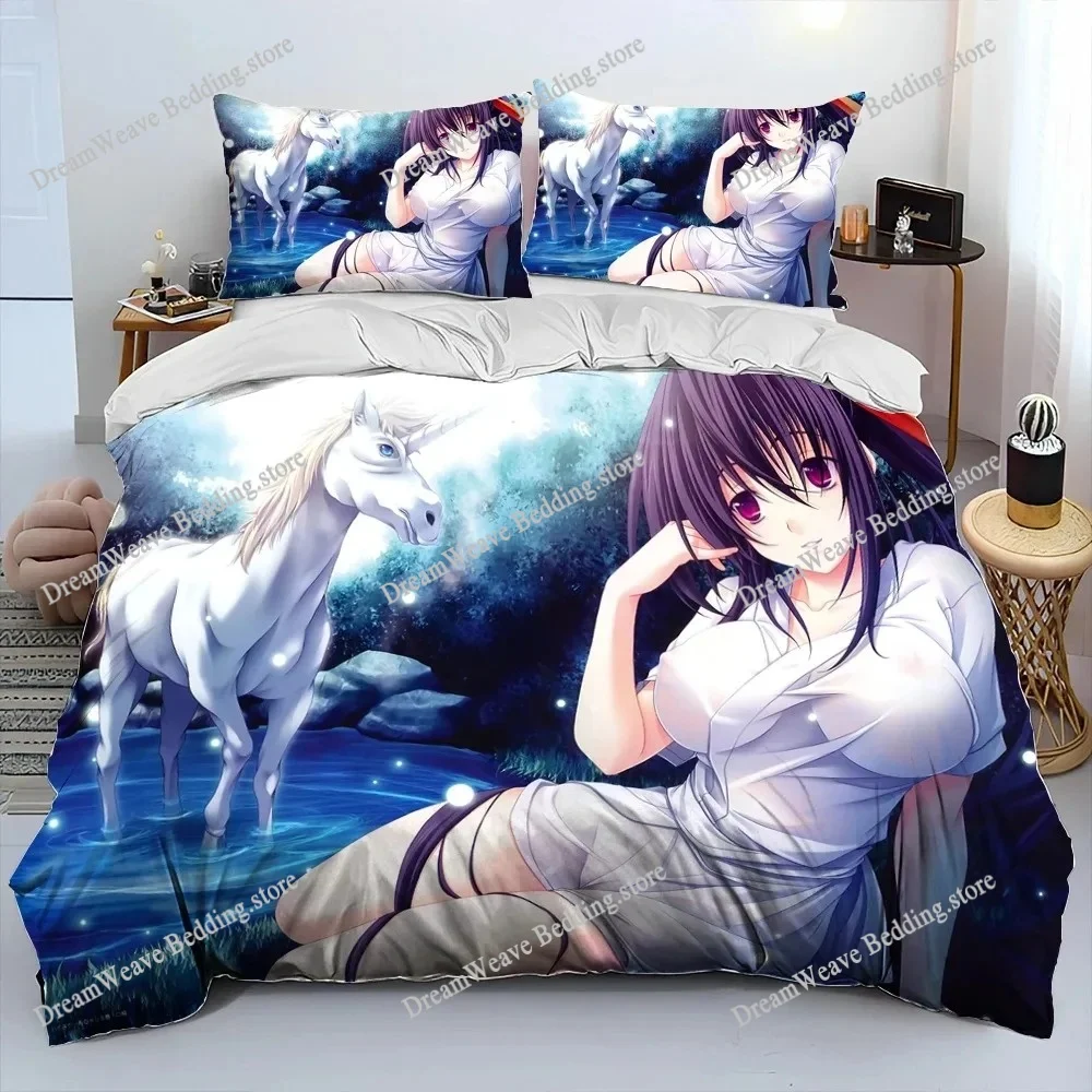 

Sexy Girl High School DxD Anime Comforter Bedding Set,Duvet Cover Bed Set Quilt Cover Pillowcase,king Queen Size Bedding Set Boy