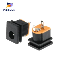 10PCS DC Power Socket DC-015 Jack 5.5X2.5MM Square Panel Mounting 5.5X2.1mm