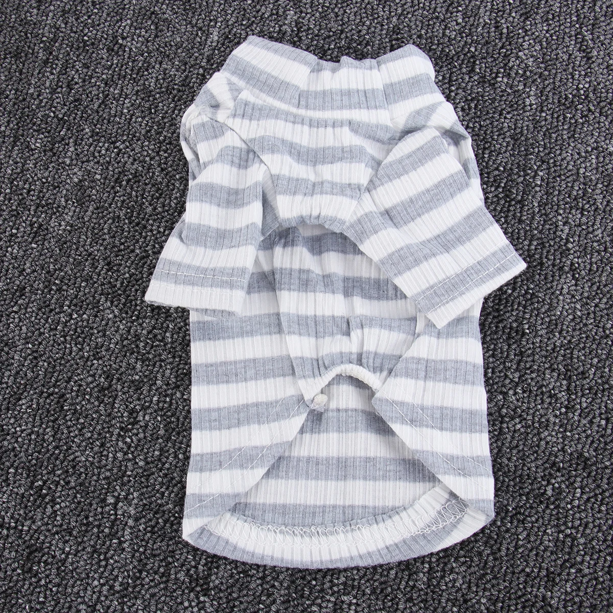 

Cotton Stripe Dog Clothes Grey White Xxl Elastic Small Pet Clothes Warm Soft Lightweight Dog Costume Sleepwear