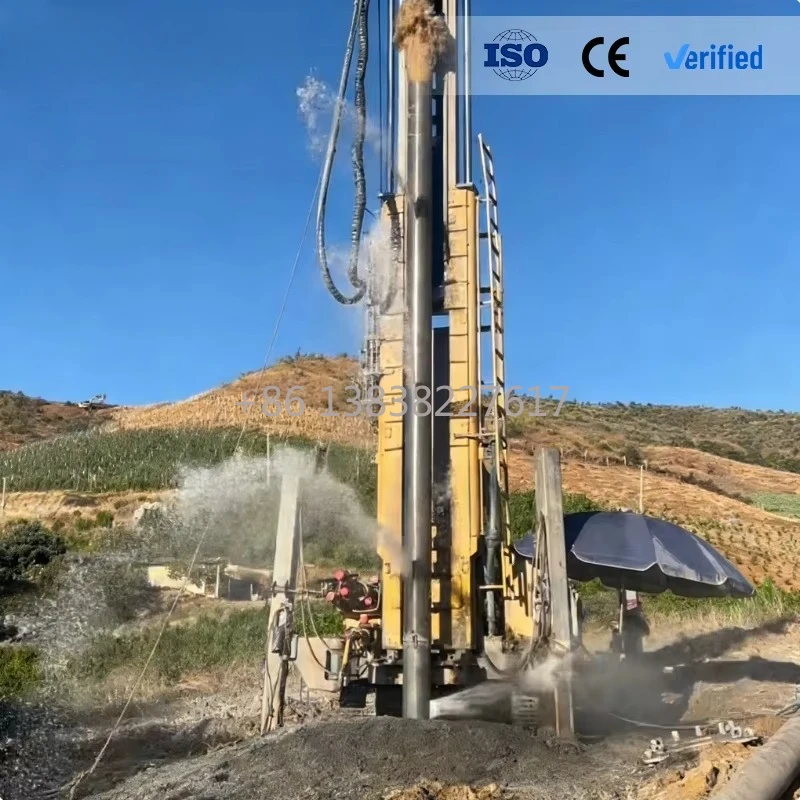New Electric Water Well Rotary Drilling Rig with Engine, Motor, Gearbox and Pump, High Efficiency 200m Max Depth