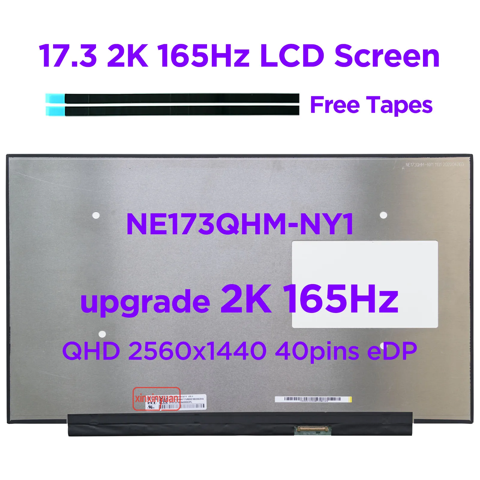 Original ne173qhm ny1 ny3 para asus g713 g733 gx703 px713 17.3 "qhd2k 165hz portátil tela lcd 2560x1440 painel de exibição 40 pinos edp