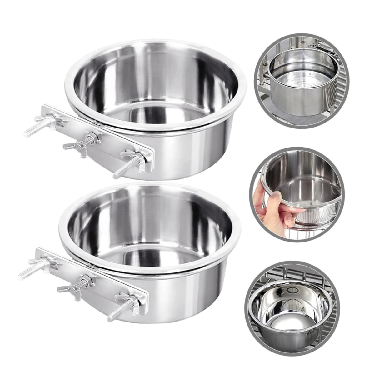 Parrot Food Cup Stainless Steel Food Bowl Bird Specific Feed Anti Spill Food Cup Small Pet Feeding Supplies