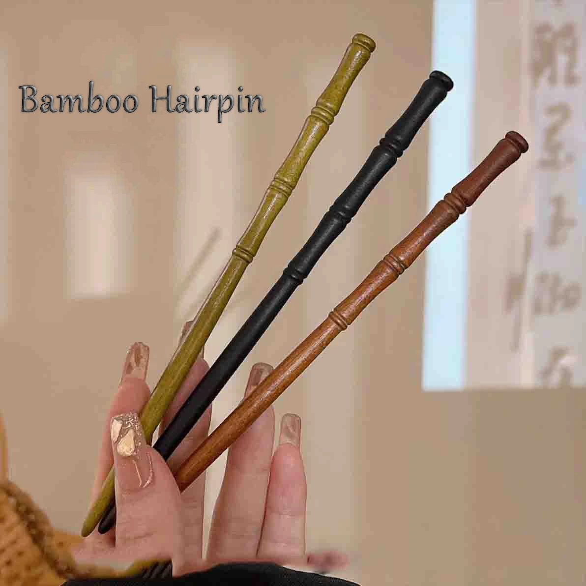 

New Chinese Wooden Bamboo Hair Clips Women's Back of the Head Plate Hairpin Fashion Simple Versatile Hair Accessories