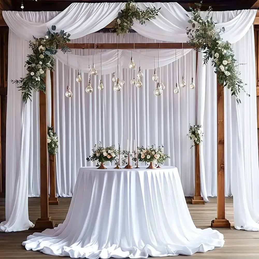 Satin-Tischdecke Rechteckig Seidig Glatter Stoff Hochzeitstisch-Dekorationen für Geburtstagsfeier Brautparty Babyparty Hintergrund-Drapierungen – Detail 3