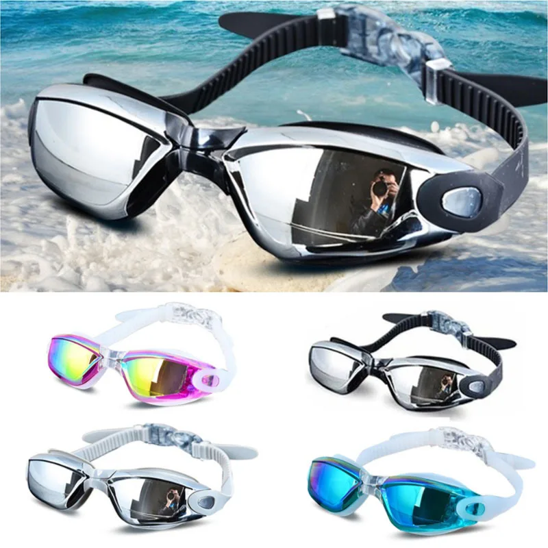 Professional Silicone Swimming Goggles Anti-Fog Electroplating Uv Swimming Glasses for Men Women Diving Water Sports Eyewear