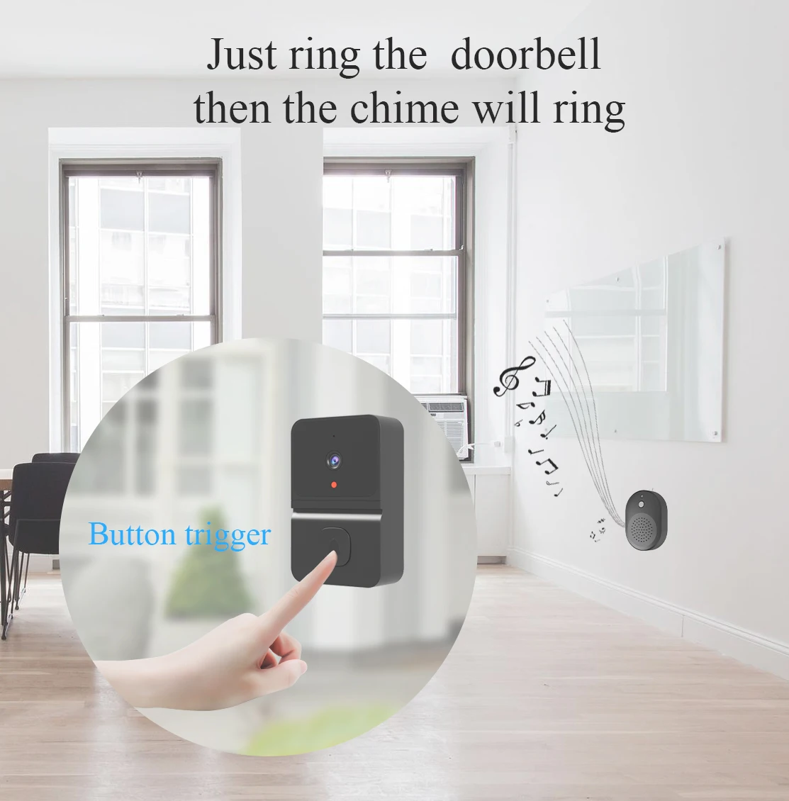 Video Doorbell WiFi Wireless Indoor Baby Pet Smart Home Security Protection Camera Mini Door Bell Surveillance