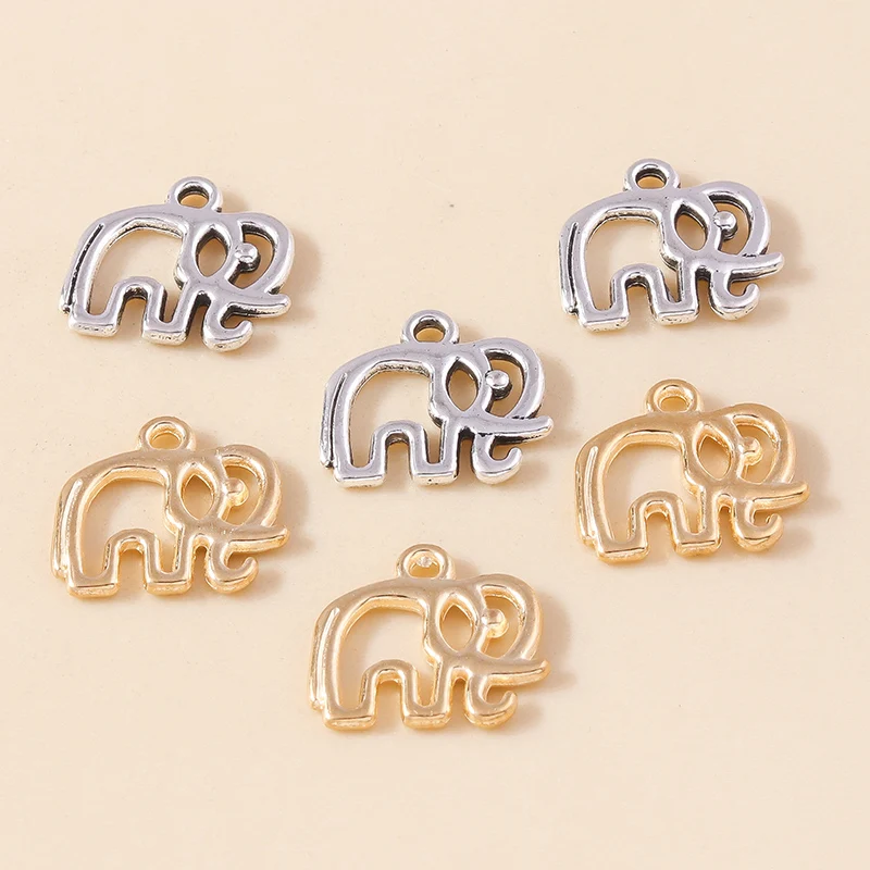 20 Stück 16x14mm 2 Farben Cartoon-Legierung Tier-Elefanten-Anhänger für Schmuckherstellung Halsketten Ohrringe Armbänder DIY Geschenke – Detail 6