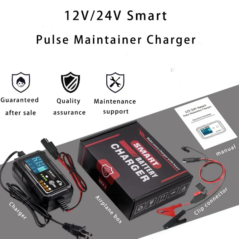 Car Charger 12V3A24V2A-2.5A Smart Battery Charger for Car and Motorcycle Lead-Acid Battery Charger Environmental Protection