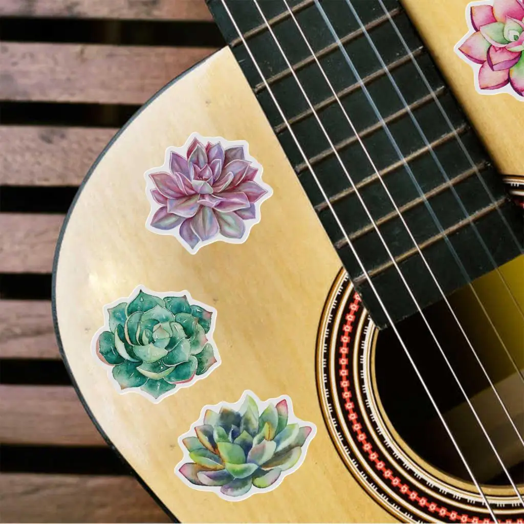 50 قطعة ملصقات عصاري لأجهزة الكمبيوتر المحمول مخطط المجلات الهاتف لطيف النباتات الصبار الشارات سكرابوكينغ حزمة للفتيات الاطفال