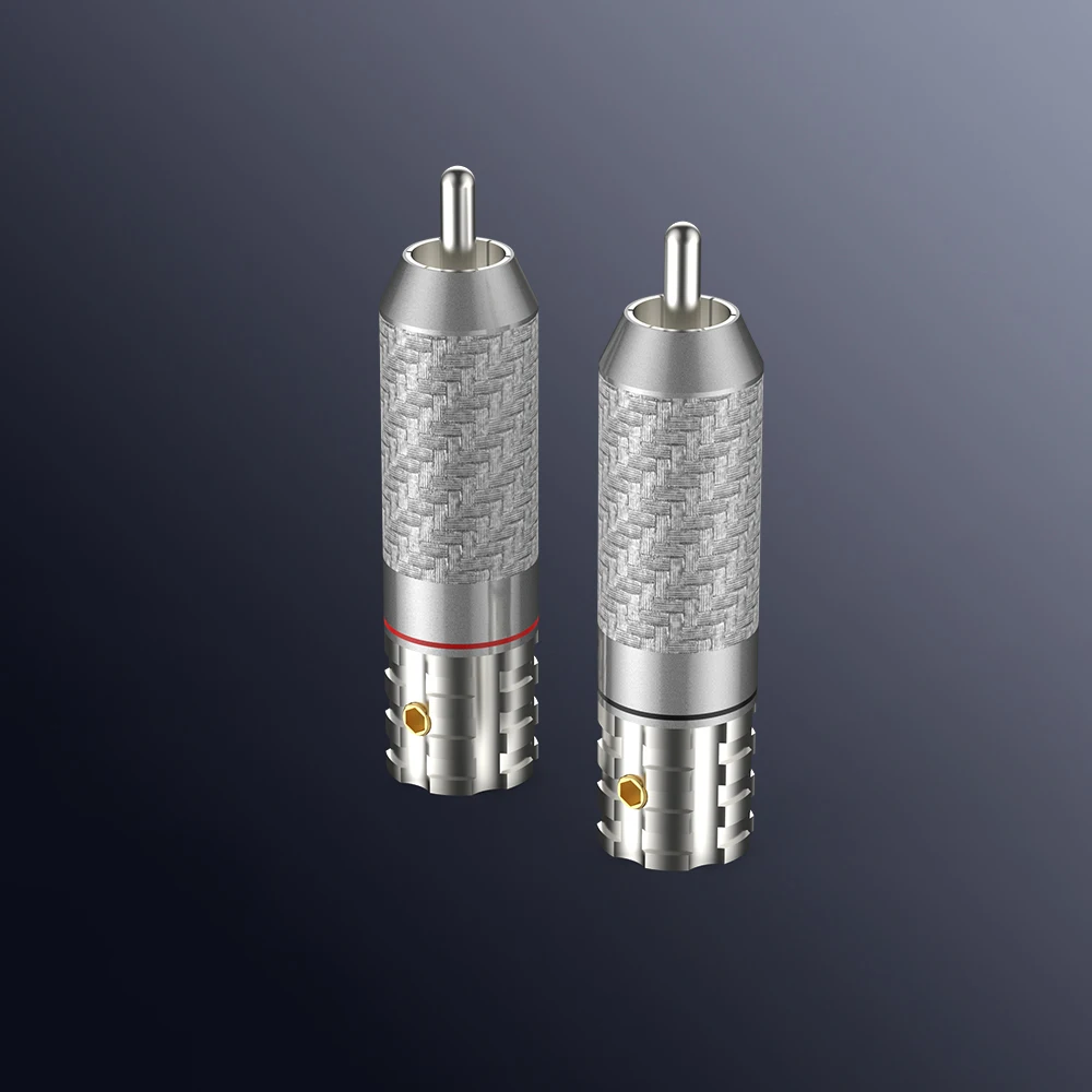 Viborg 4 Pcs Hi-end VR108R Carbon Fiber Pure Copper Rhodium Plated RCA Signal Amplifier Carbon RCA Plug for Hi-end Audio Cable