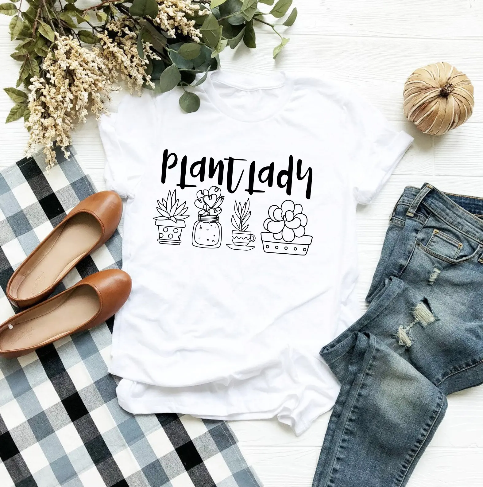 Plant Lady T Shirt Succulent Gardening Grower Various Print Colors