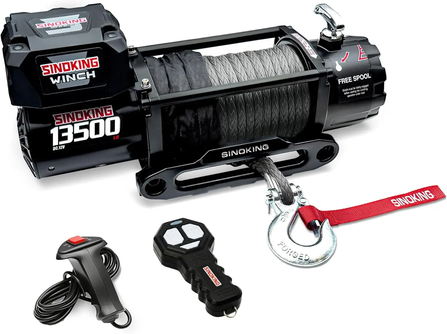 

13500 lb Electric Winch for Jeep Truck SUV Trailer Boat Heavy Duty Synthetic Rope 12V Waterproof Winch with Remotes