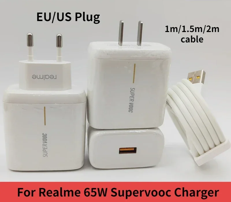 

For Realme 65w Supervooc Charger X7 GT GT2 Neo2T Pro 5G EU US Plug Type C Cable Superdart For OPPO Reno 7 Find X3 Pro Super Vooc