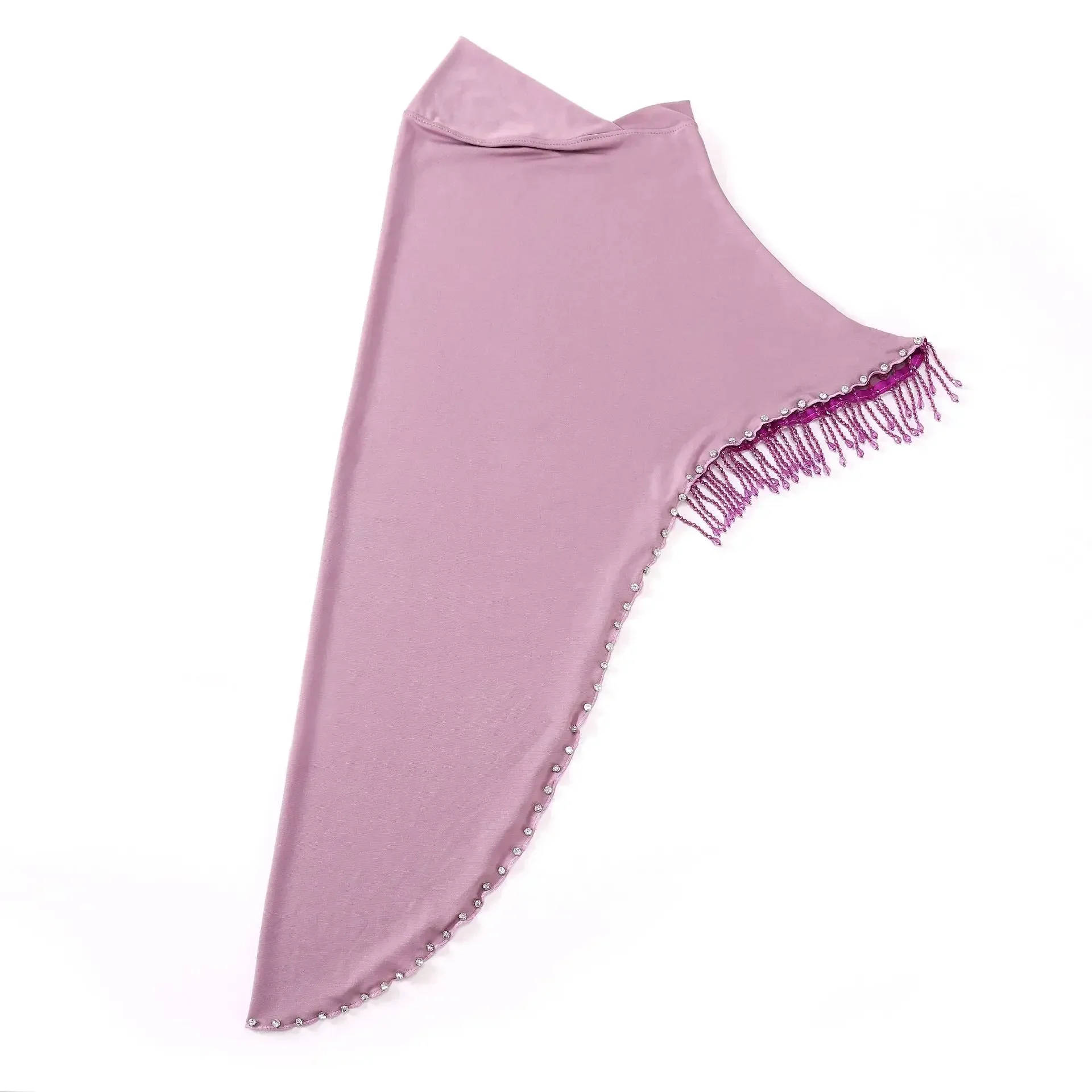 Hijab à pampilles pour femmes musulmanes, écharpe de sauna islamique, turban arabe, châle rond, niqab sur côtes, écharpe prête à l'emploi, 1 pièce