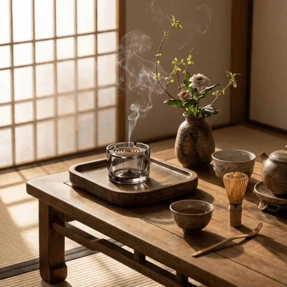 High-Temperature Resistant Glass Incense Burner Anti Dust Metal Filter Screen Aromatherapy Stove Minimalist Fragrance Censer