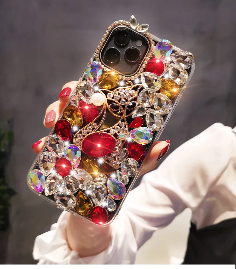 

Luxury Crystal Diamond Glitter Mobile Phone Case For iPhone 15 14 13 12 11Pro Max X XR XS 7 8 Plus Bling Rhinestone Phone Covers