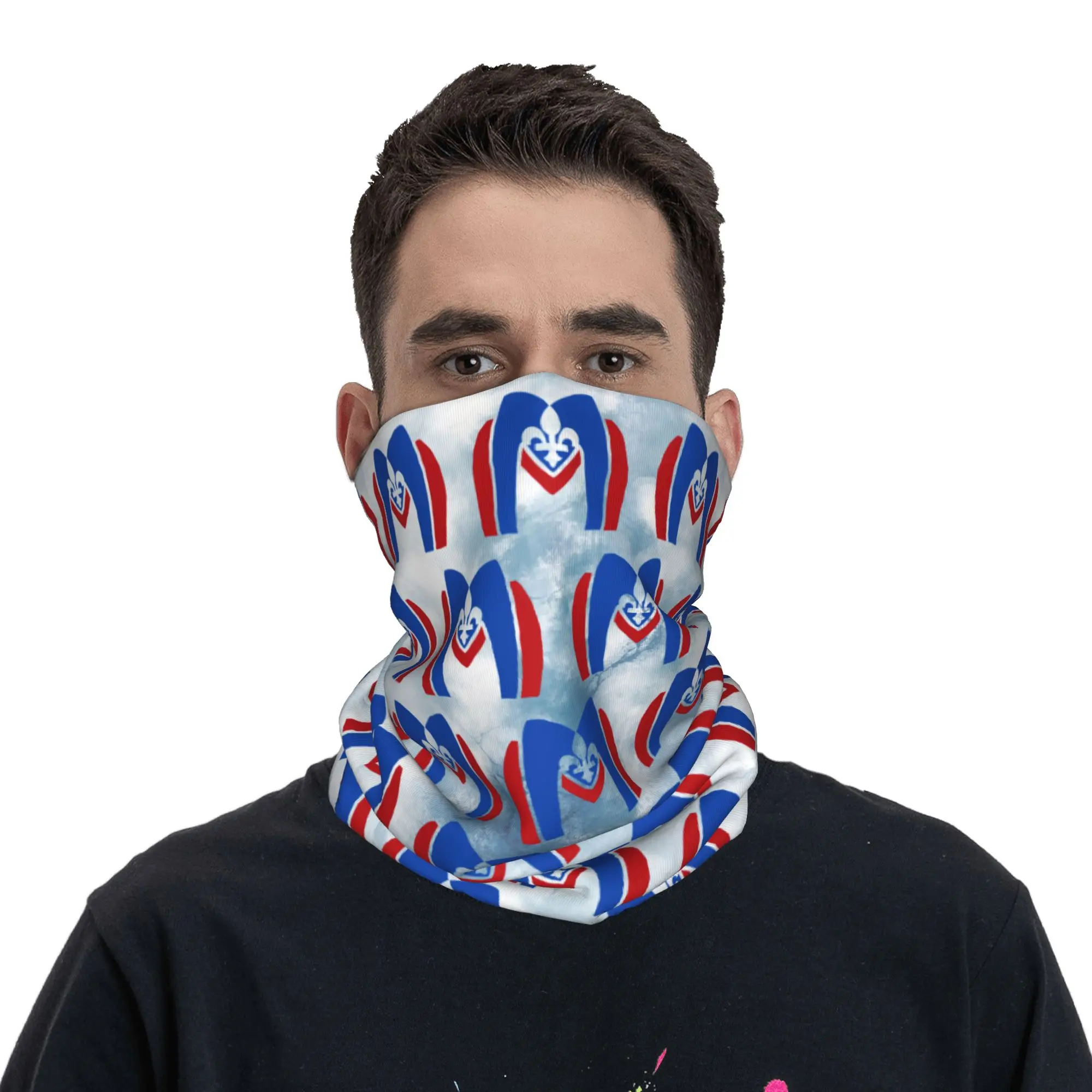 

Custom Blue tie dyeing Bandana Neck Gaiter for Ski Camping Women Men Wrap Scarf Balaclava Warmer