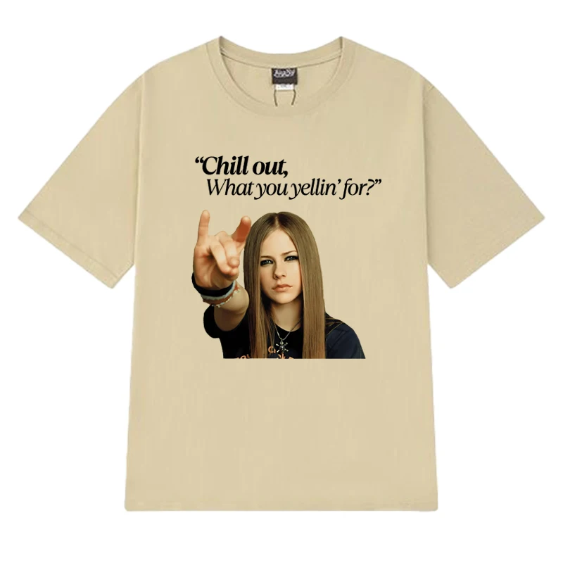 حار المغني أفريل لافين البرد خارج الجرافيك طباعة تي شيرت 2025 الرجال النساء موضة Y2k قصيرة الأكمام تي شيرت للجنسين 100% قطنية عالية الجودة