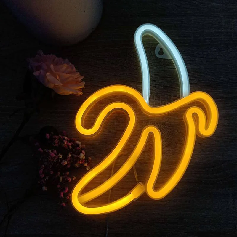 Banana Led Neon Light Wall Art Sign Neon Sign Night Light for Bedroom Birthday Party Wall Decor Hanging USB LED Lamp