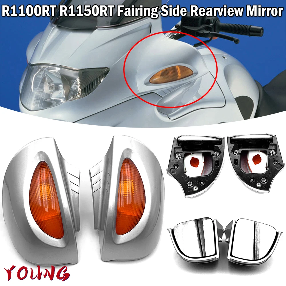 

Motorcycle Mirror Rearviews For BMW R1100RT R1150RT R1100 RT R1150 RT R850RT Fairing Side Mirrors Turn Signal Cover