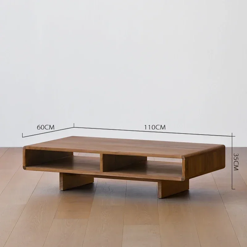 N Japanese simple medieval wabi **** teak solid wood coffee table living room storage table complete