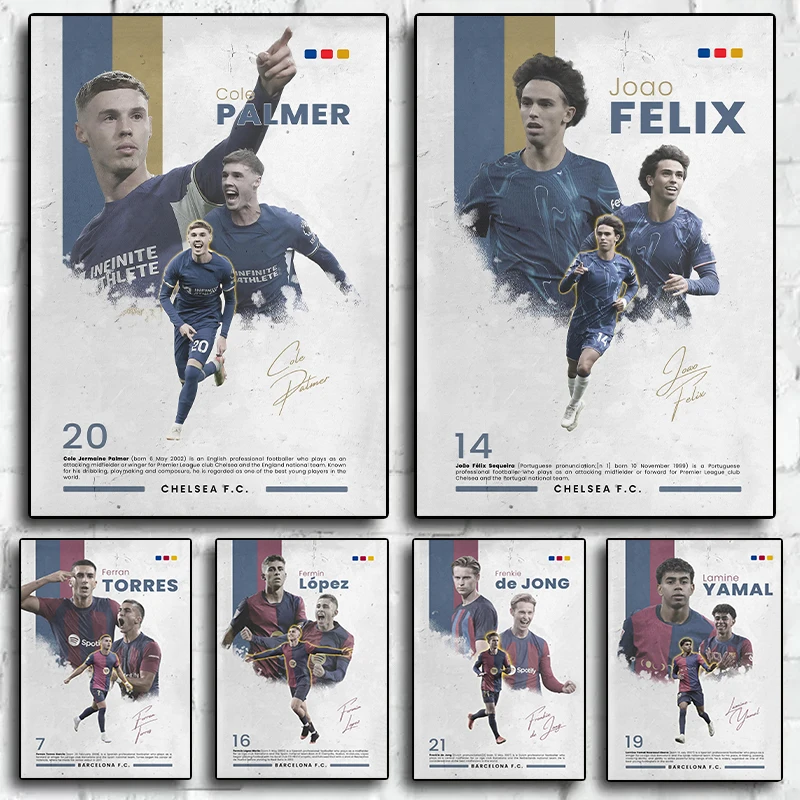 Pósteres e impresiones introductos de atleta de fútbol de Barcelona, impresión en lienzo, imagen artística de pared moderna para Club de fútbol, regalos de decoración del hogar