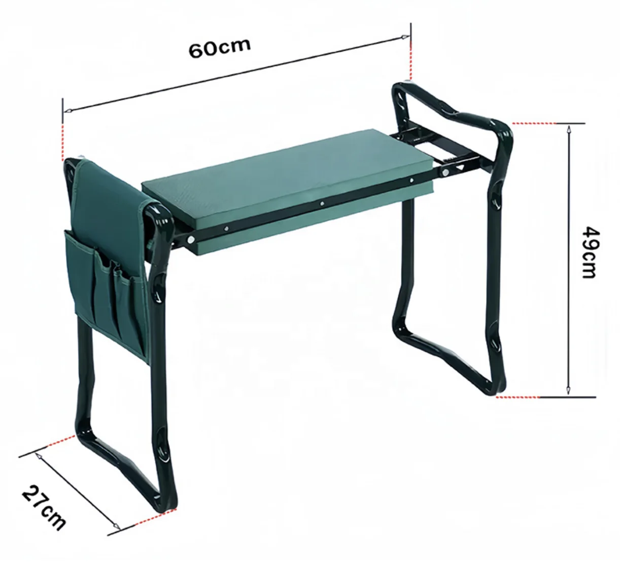 Gardening Tools For Seniors - เก้าอี้นั่งและเบาะรองเข่า 2in1 สำหรับทำสวน, เก้าอี้พับได้พร้อมกระเป๋าใส่อุปกรณ์แบบถอดได้, ม้านั่งป้องกันเข่าแบบพกพาสำหรับผู้สูงอายุ