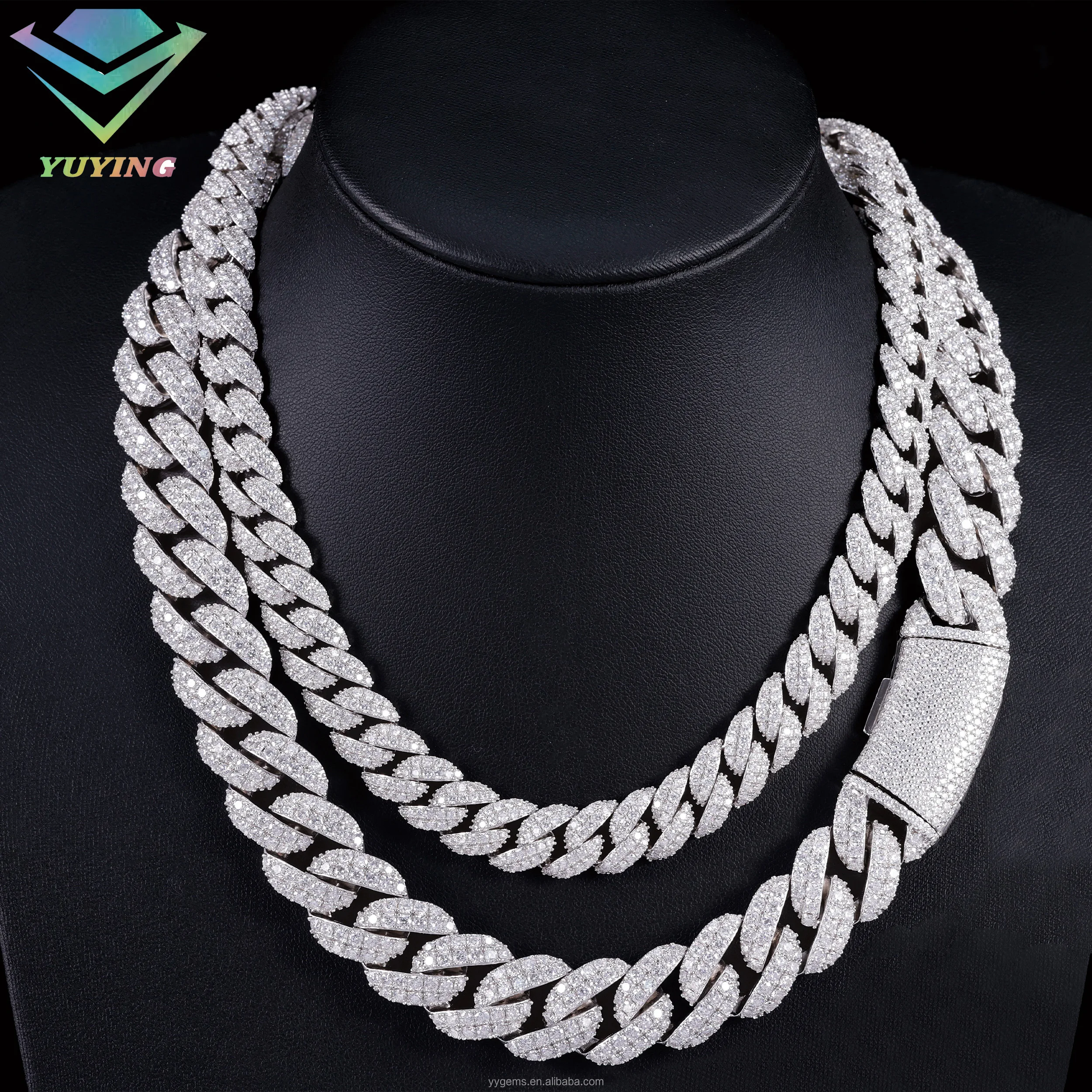 Miami .16MM 18MM Küba Zinciri, - Moissanite Cuban Link Chain Iced Out incelemesi ve fiyatı