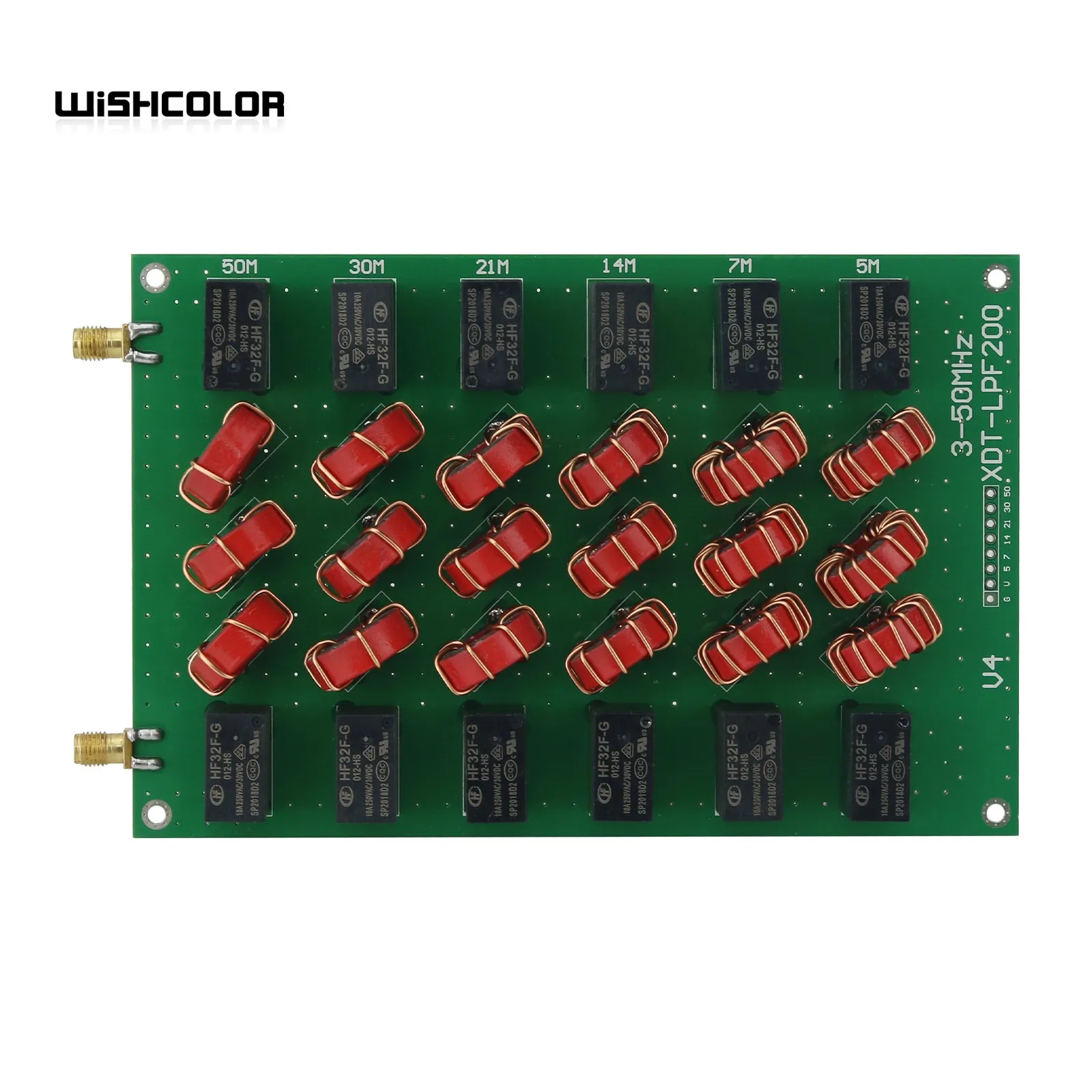 ตัวกรองสัญญาณ XDT-LPF200V4ความถี่ต่ำ3-50MHz รองรับ6M 10M 15M 20M 40M & 80M สำหรับวิทยุคลื่นสั้น