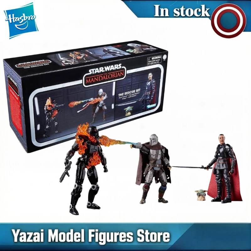 Original Hasbro Star Wars THE RESCUE SET Dark Trooper / The Mandalorian / Grogu / Moff Gideon Action Figure Model Gift
