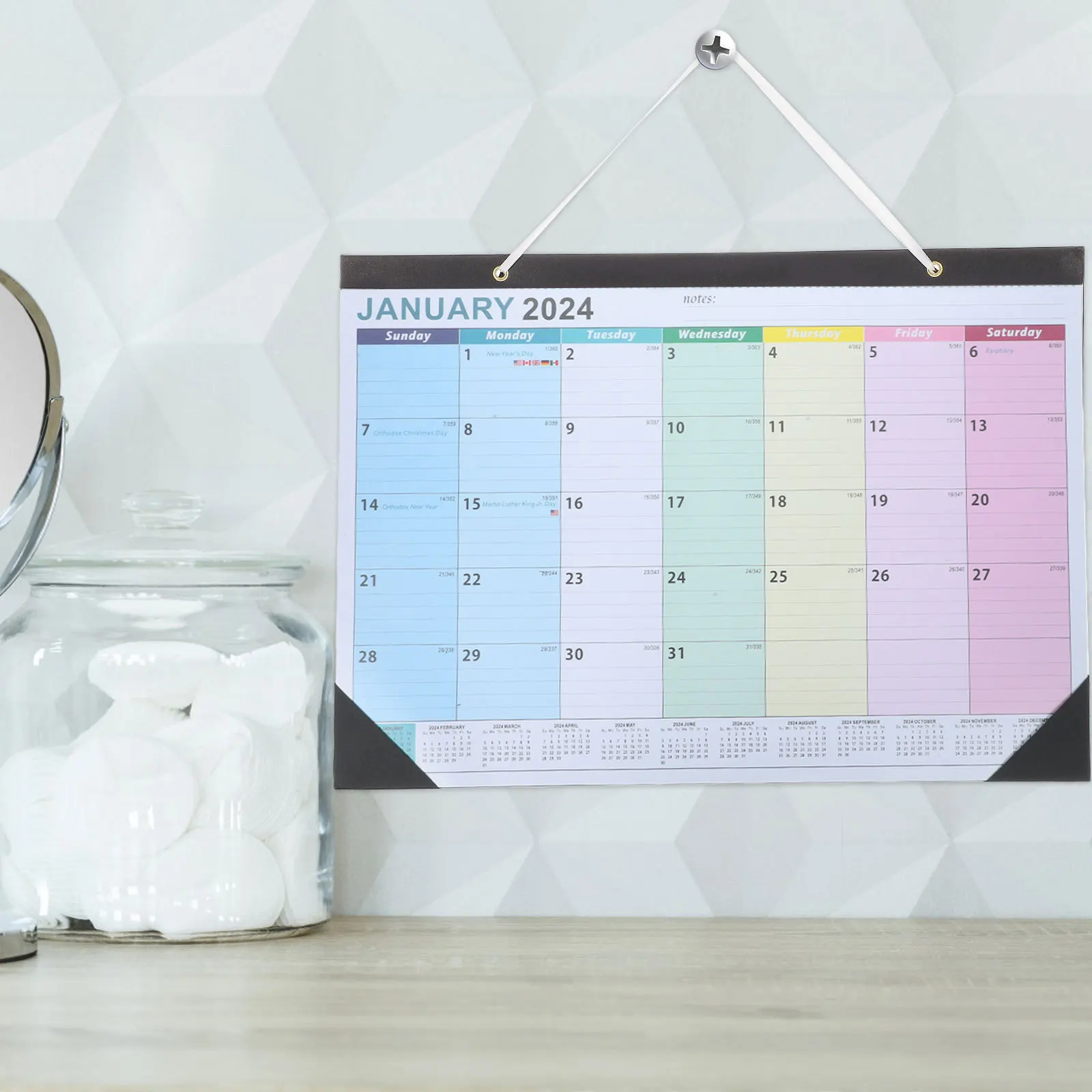 

Hanging 2024 Wall For Home Office Monthly Planner Multipurpose Schedule Calendar English Agenda Decorative Calendar Planner