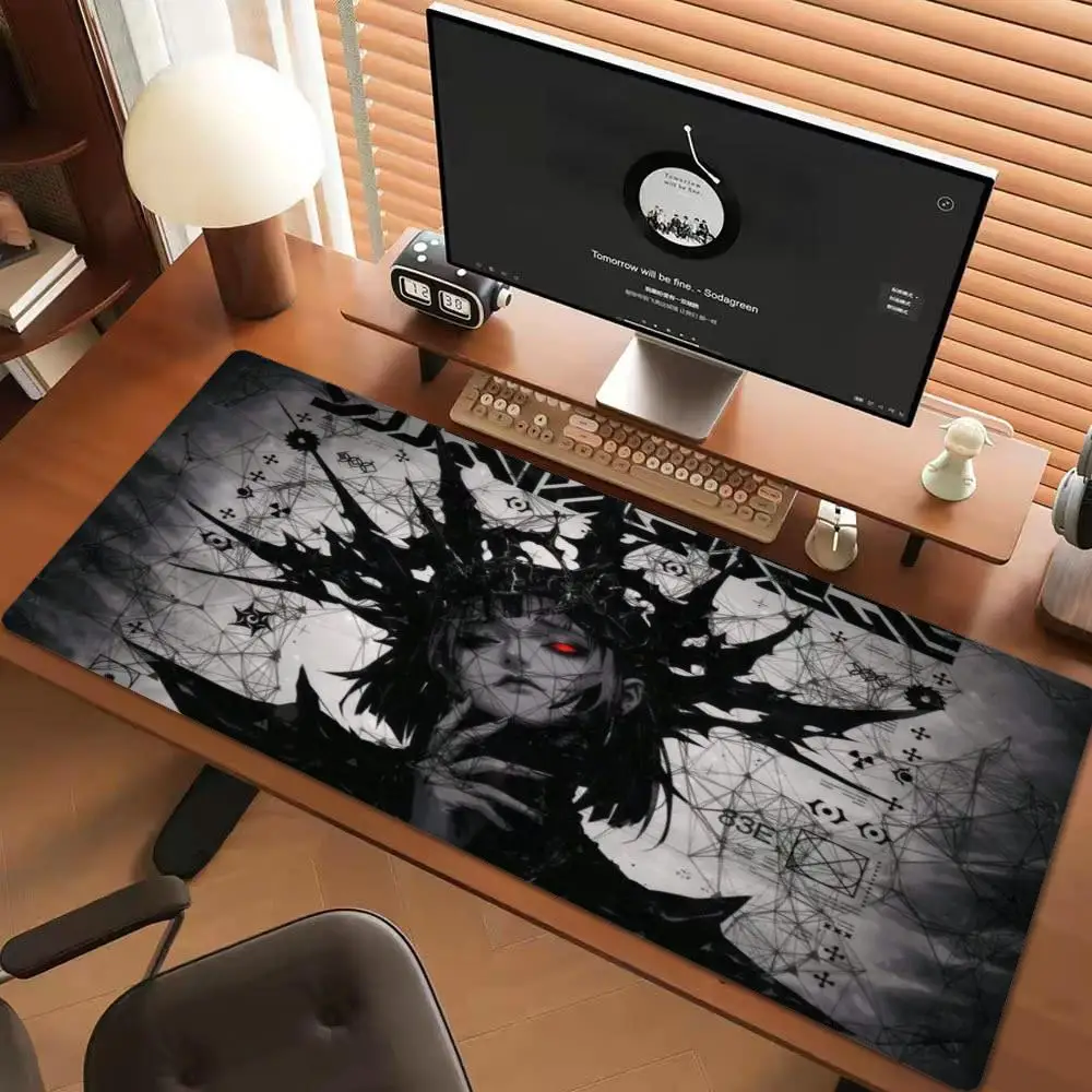 Ink Splash Girl Mouse Pad Artistic Non-slip Mat Large Pc Gamer Cabinet Keyboard Deskmat Gaming Accessories Computer Mousepad XXL