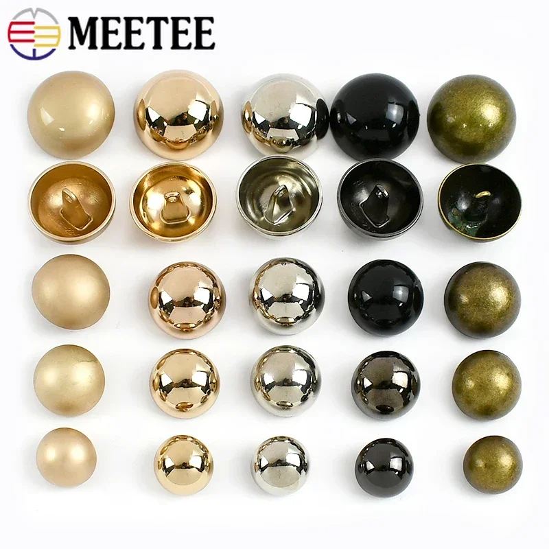 

20Pcs Meetee 10-25mm Round Mushroom Metal Button Coat Jacket Shank Buttons Sweater Garment Decorative Buckle Sewing Accessories