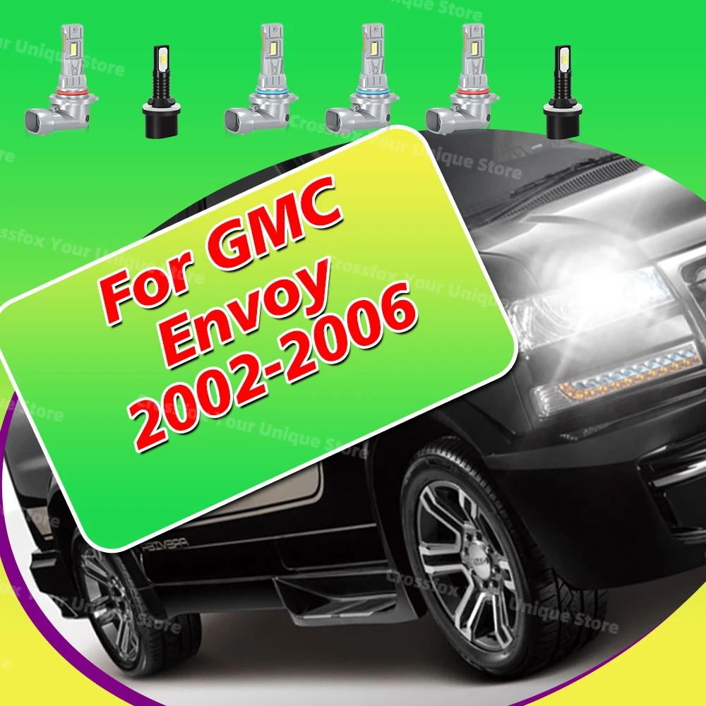 2/6x phares 3570 CSP, ampoule 6000K, lampe antibrouillard 12V LED Plug & Play pour GMC Envoy 2002-2006 2005 2004 2003, faisceau haut et bas automatique 30000LM