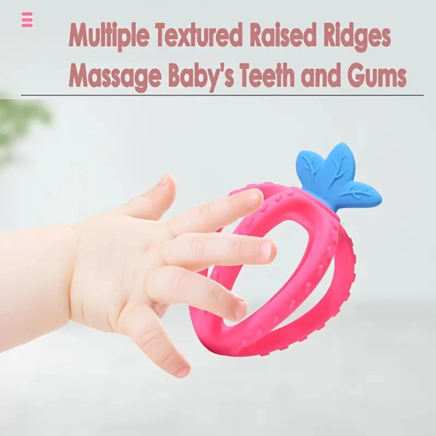 Comfortable and Soft Silicone Teething Toy with Bumpy Texture - Ideal for Soothing Sore Gums of Infants and Babies, Relief Teeth