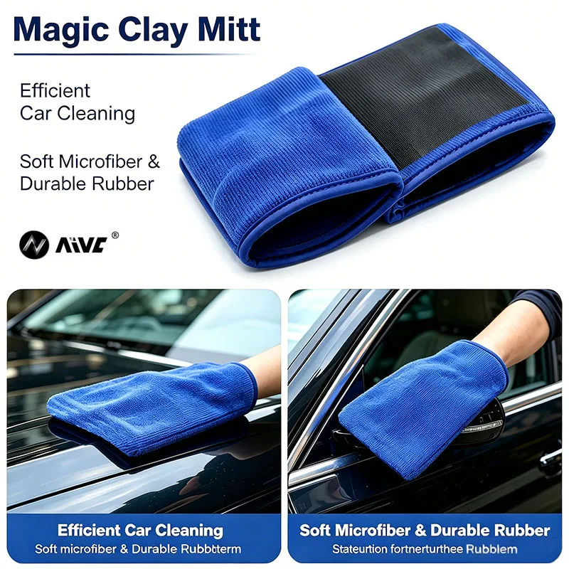 Marflo Magic Clay Bar Mitt, Car Detailing Gloves, Auto Clay Towel For Deep Cleaning, Polishing & Car Washing Tools