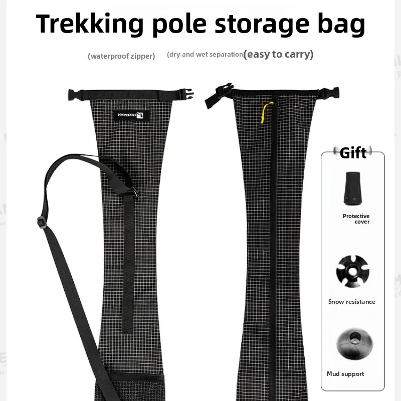 

Compact Long Strap Backpack Style Hiking Pole Case Water Resistant for Camping and Backpacking Accessories