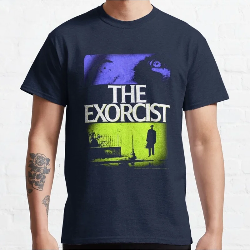 

0618 Vintage Horror movie The Exorcist Scary Halloween Gift t shirt Retro Scream printed graphic clothing Large size Tops
