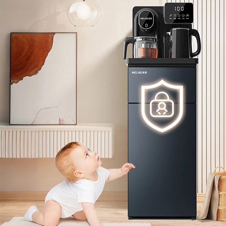 Smart tea bar machine, home vertical down-mounted office multifunctional integrated ice, warm, and hot water dispenser