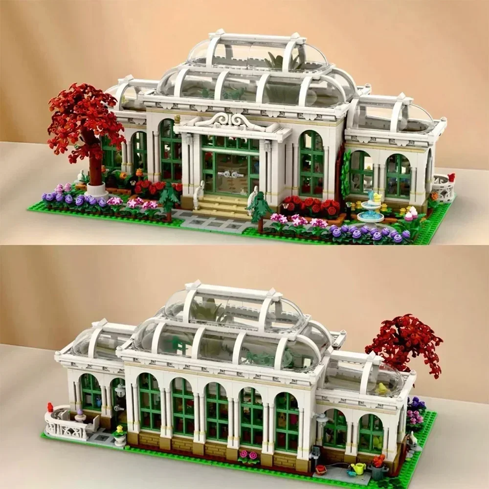 

Collection of city botanical garden, beautiful garden model building blocks, street view diy architecture, send girl toys
