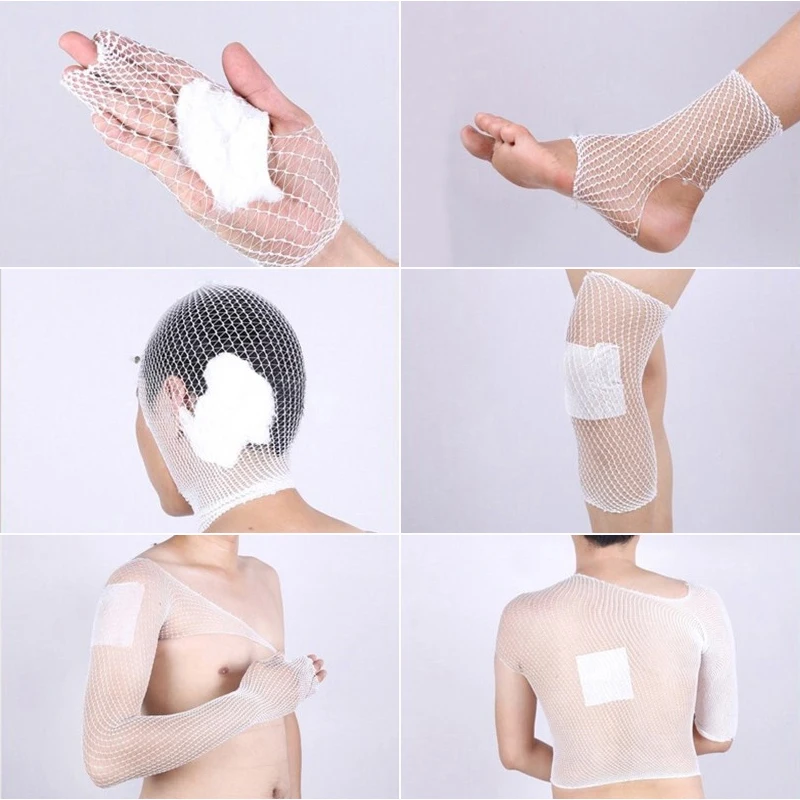 1 Roll Soft Breathable Net Tubular Tube-shaped Elastic Bandage Mesh Tubing Tubular Gauze for Wrist Joint Support and Recovery