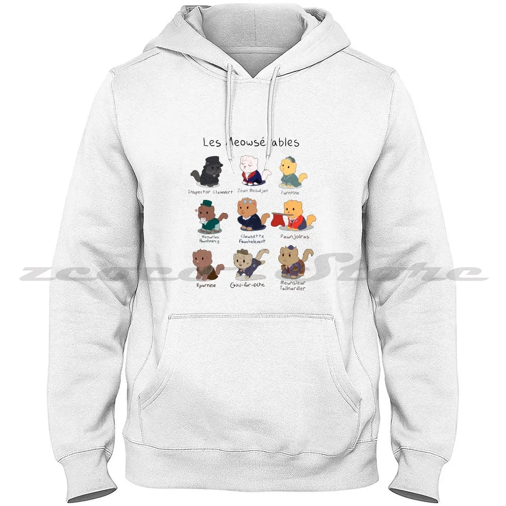 Cute Les Miserables Cat Pun ( Les Meowserables ) Fashion Hoodies High-Quality Sweatshirt Cats Les Mis Les Miserables Les