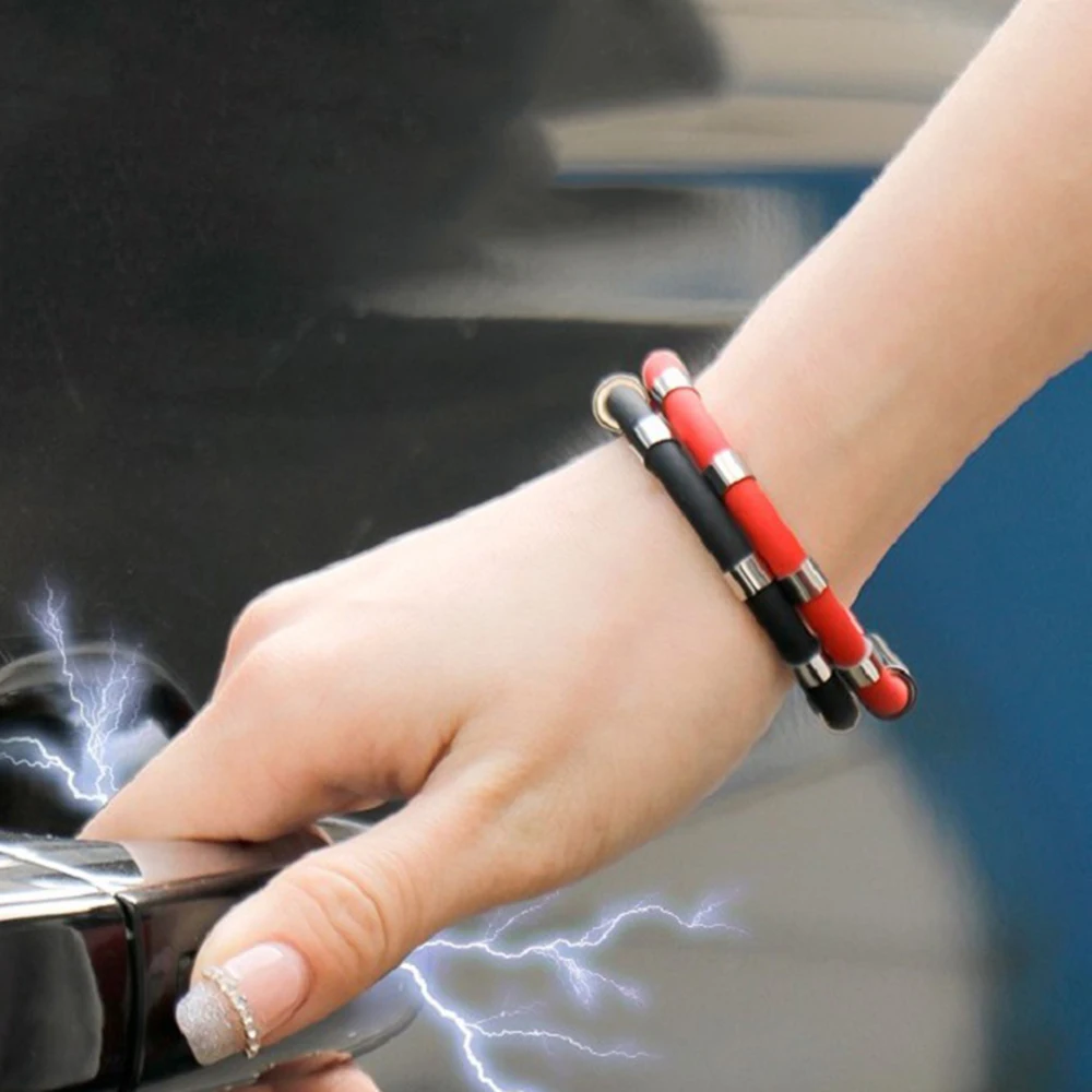 Pulseras deportivas de iones de equilibrio energético, correa de muñeca antiestática multicolor, pulsera de silicona de acero inoxidable para amantes