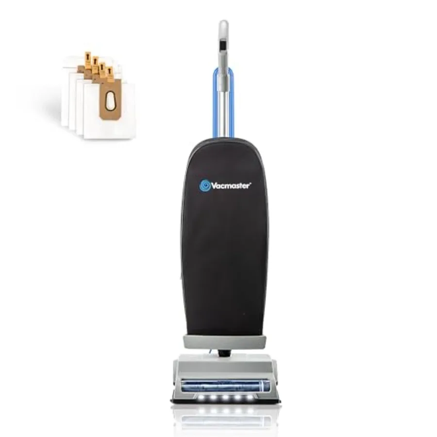 UB0402 Commercial Vacuum Cleaner Ultra-Lightweight 14L Capacity Bagged Upright Vac with LED Headlight and 2-Speed Setting Power