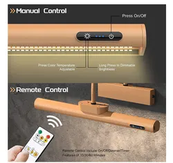 Lâmpada de parede LED controle remoto sem fio, Pintura imagem luz, USB bateria recarregável, lâmpada de leitura, fácil montagem para sala de estar