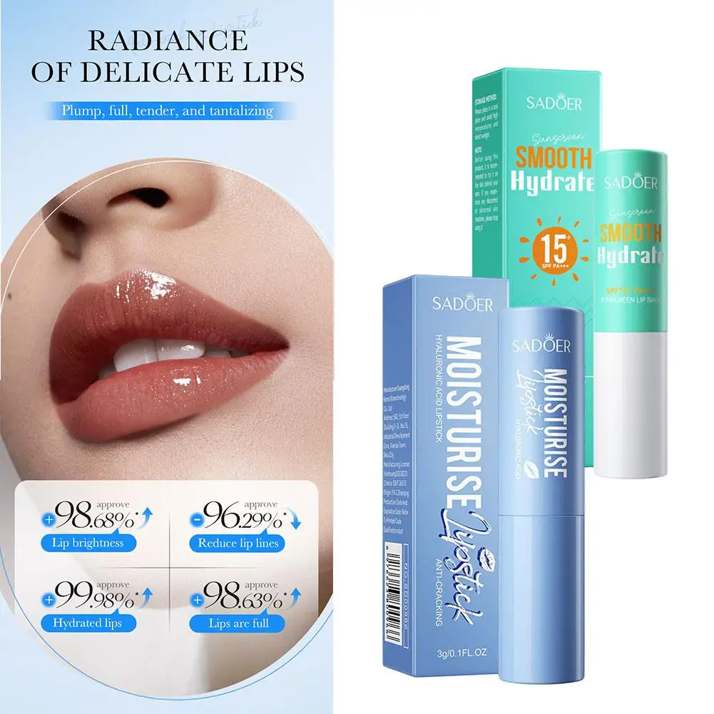 Hyaluronzuur Lippenstift Lippen Huidverzorging Voedende Verhelderende Lippen Balsem Hydraterende Verzorging Huidproducten Lip B8W4