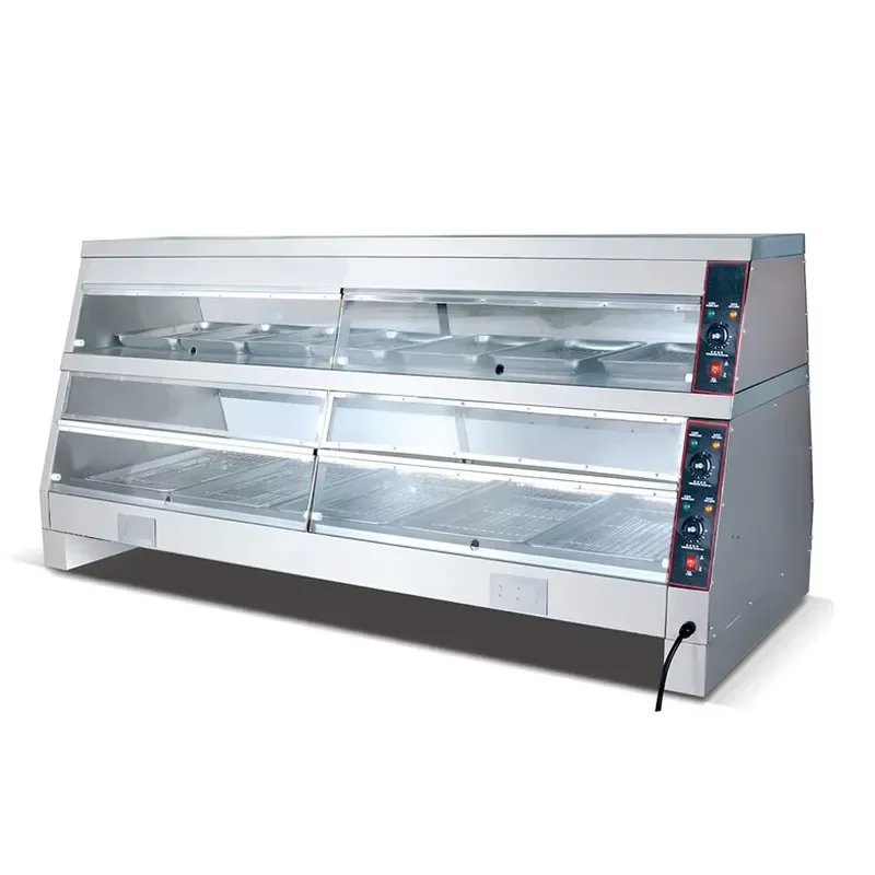 Electric Food Warmer Display 2 Layers Commercial Food Warmer Equipment for Restaurant Buffet Snack Heating Showcase