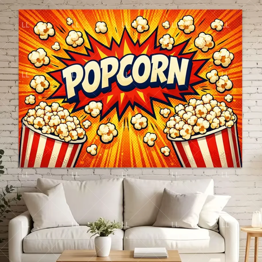 Vintage Cinema Movie Night Par - Food Snacks Background review and price